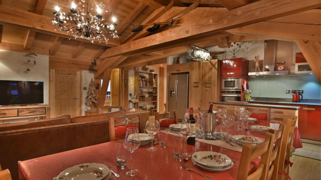 Ski verhuur Appartement 6 kamers 10 personen - Résidence Mont Chéry - Les Gets - Woonkamer