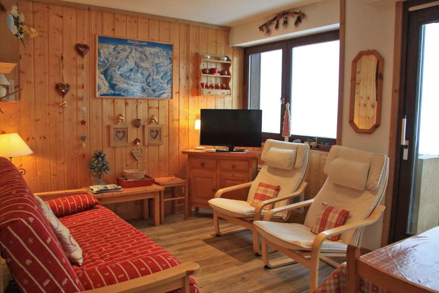 Ski verhuur Appartement 3 kabine kamers 6 personen - Résidence Panorama - Les Gets - Woonkamer