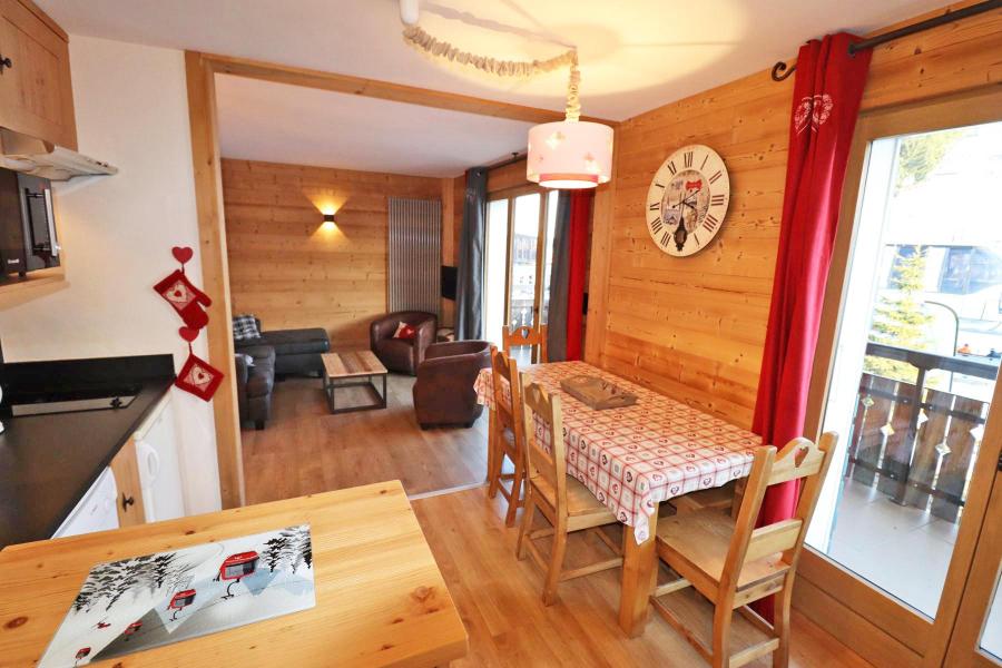 Skiverleih 3-Zimmer-Holzhütte für 6 Personen - Résidence Ranfolly - Les Gets - Wohnzimmer