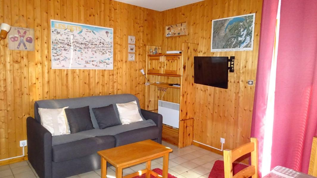 Ski verhuur Appartement 2 kamers 4 personen (63) - Résidence Soleil de Minuit - Les Gets - Woonkamer