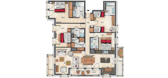 Location au ski Appartement 4 pièces 8-10 personnes (A301) - Annapurna - Les Gets - Plan