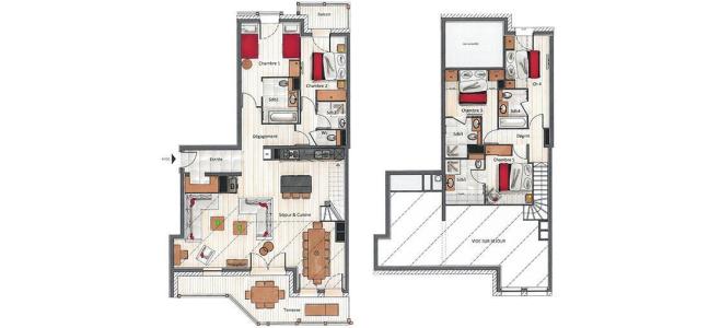 Location au ski Appartement duplex 5 pièces cabine 10-12 personnes (A302) - Annapurna - Les Gets - Plan