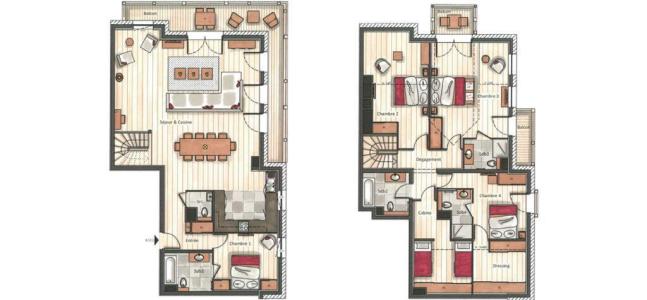 Location au ski Appartement 6 pièces duplex 10 personnes (B303) - Annapurna - Les Gets - Plan