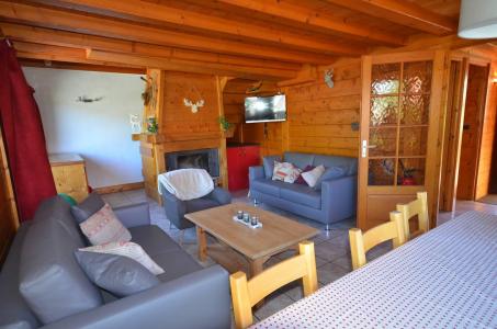 Ski verhuur Appartement duplex 5 kamers 10 personen - Chalet Blanc - Les Gets - Woonkamer