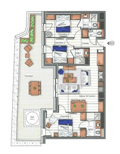 Location au ski Appartement 4 pièces 6 personnes (2) - Kinabalu - Les Gets - Plan