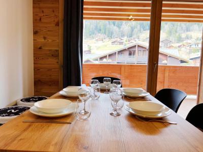 Skiverleih 2-Zimmer-Holzhütte für 4 Personen - Résidence Carmine Lodge - Les Gets - Wohnzimmer