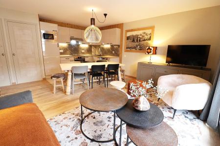 Ski verhuur Appartement 3 kamers 6 personen (92) - Résidence Saint Guibert - Les Gets - Woonkamer