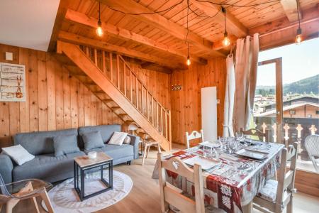 Rent in ski resort 3 room duplex apartment 6 people (2223) - Résidence Soleil de Minuit - Les Gets - Living room