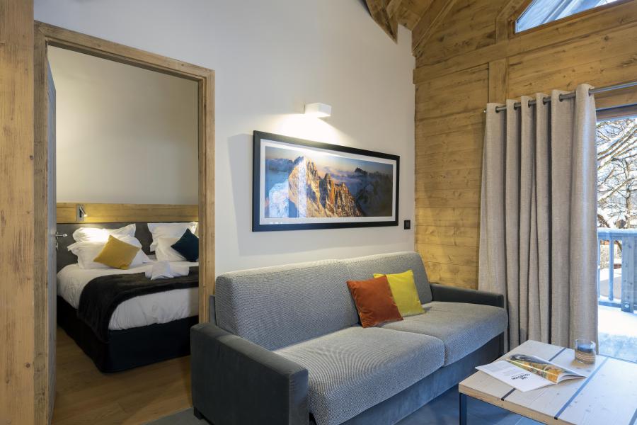 Ski verhuur Appartement 2 kamers 4 personen - Les Chalets Eléna - Les Houches - Woonkamer