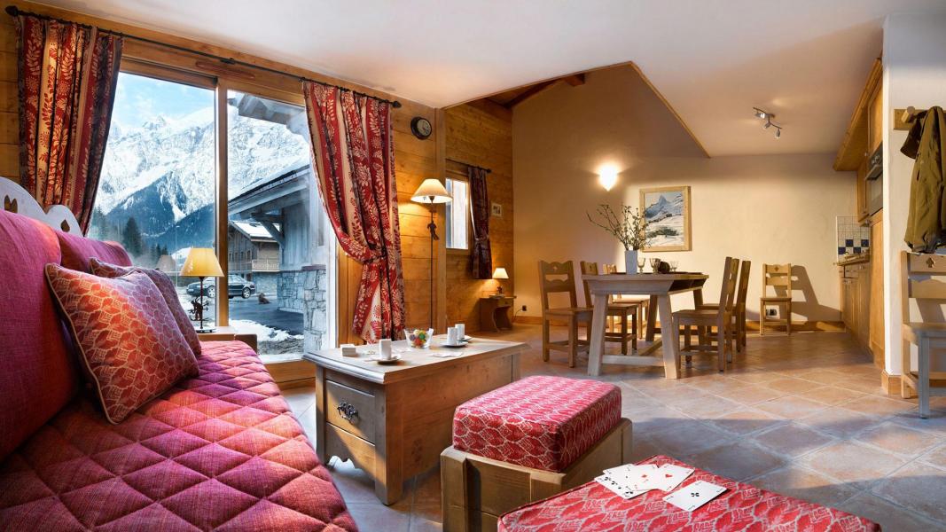 Skiverleih Résidence Boutique Le Hameau de Pierre Blanche - Les Houches - Wohnzimmer