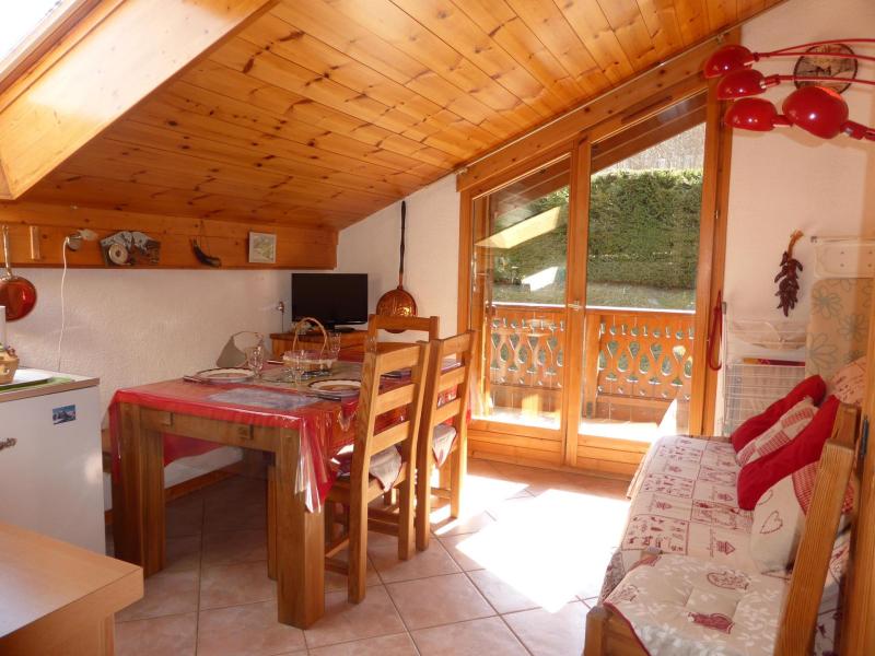 Skiverleih 2-Zimmer-Holzhütte für 5 Personen (1-4) - Résidence Chalets d'Alpages - Les Houches - Wohnzimmer