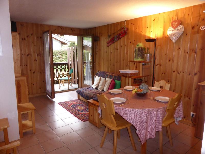 Skiverleih 2-Zimmer-Holzhütte für 5 Personen (B6) - Résidence les Aiguilles Rouges - Les Houches - Wohnzimmer