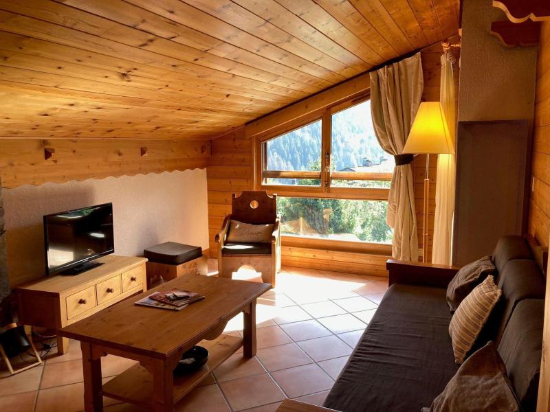 Skiverleih 2-Zimmer-Holzhütte für 6 Personen (Albert Ier n°13) - Résidence les Hauts de Chavants - Les Houches - Wohnzimmer