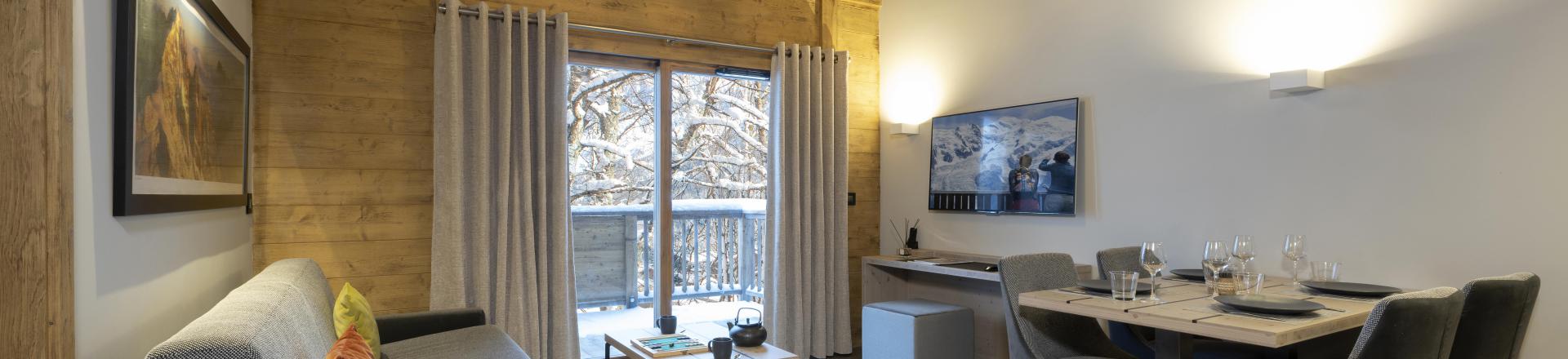Аренда на лыжном курорте Апартаменты 2 комнат 4 чел. - Les Chalets Eléna - Les Houches - Салон