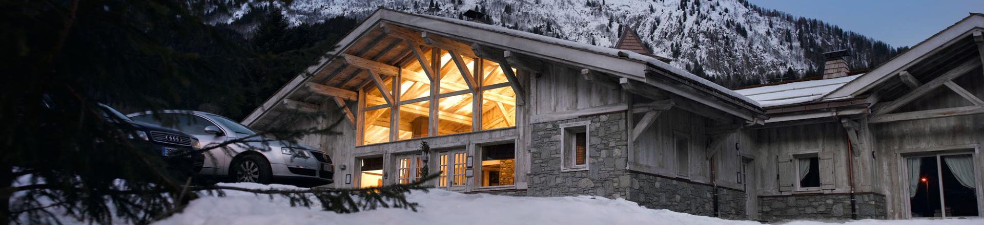 Location au ski Résidence Boutique Le Hameau de Pierre Blanche - Les Houches - Extérieur hiver