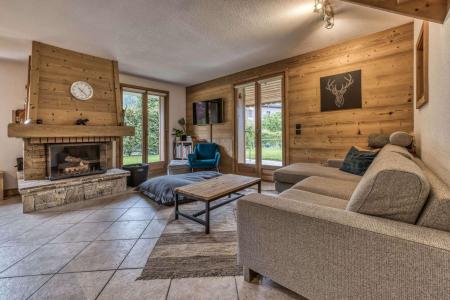 Skiverleih 5 Zimmer Maisonettewohnung für 8 Personen - Le Clos des Ancolies - Les Houches - Wohnzimmer