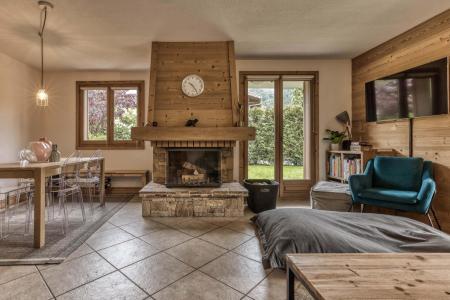 Skiverleih 5 Zimmer Maisonettewohnung für 8 Personen - Le Clos des Ancolies - Les Houches - Wohnzimmer