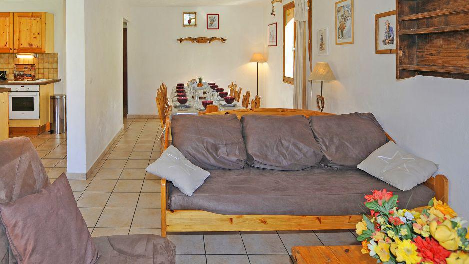 Rent in ski resort 6 room duplex apartment 13 people (1) - Chalet le Cristal - Les Menuires - Living room