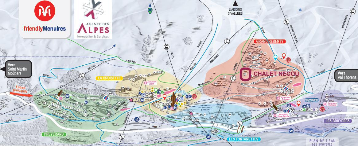 Location au ski Chalet Nécou - Les Menuires - Plan
