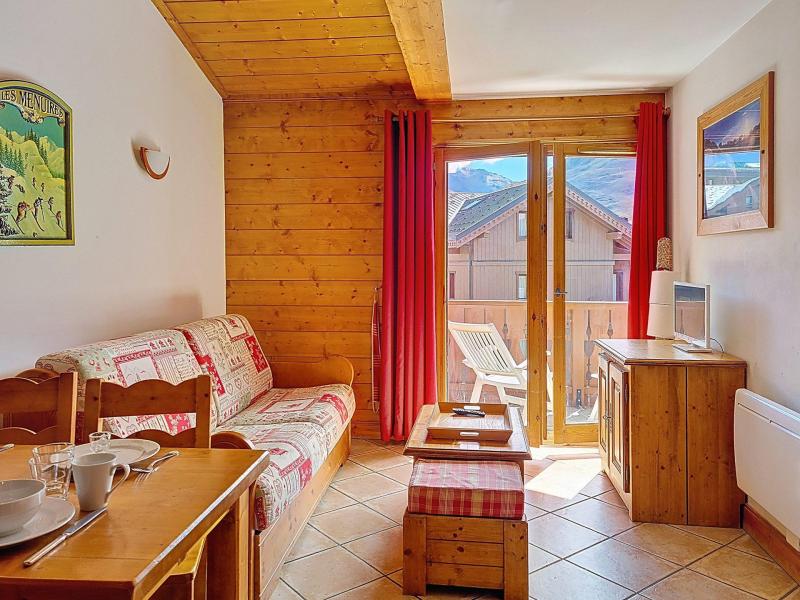 Ski verhuur Appartement 2 kamers 4 personen (D18) - Hameau des Airelles - Les Menuires - Woonkamer