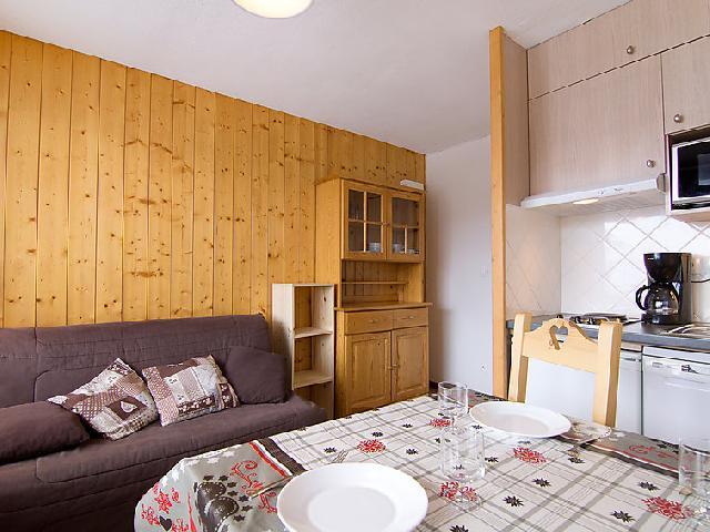 Ski verhuur Appartement 2 kamers 4 personen (1) - L'Argousier - Les Menuires - Woonkamer