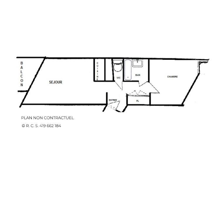Skiverleih 2-Zimmer-Appartment für 5 Personen (1013) - La Résidence Caron - Les Menuires - Plan