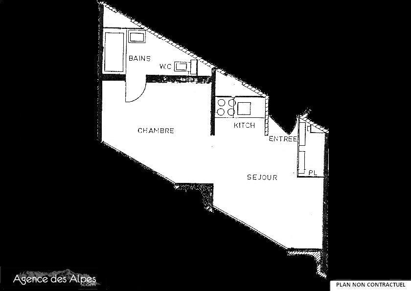 Location au ski Appartement 2 pièces 4 personnes (1320) - La Résidence Caron - Les Menuires - Plan