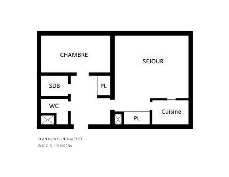 Location au ski Appartement 2 pièces 6 personnes (723) - La Résidence Chavière - Les Menuires - Plan