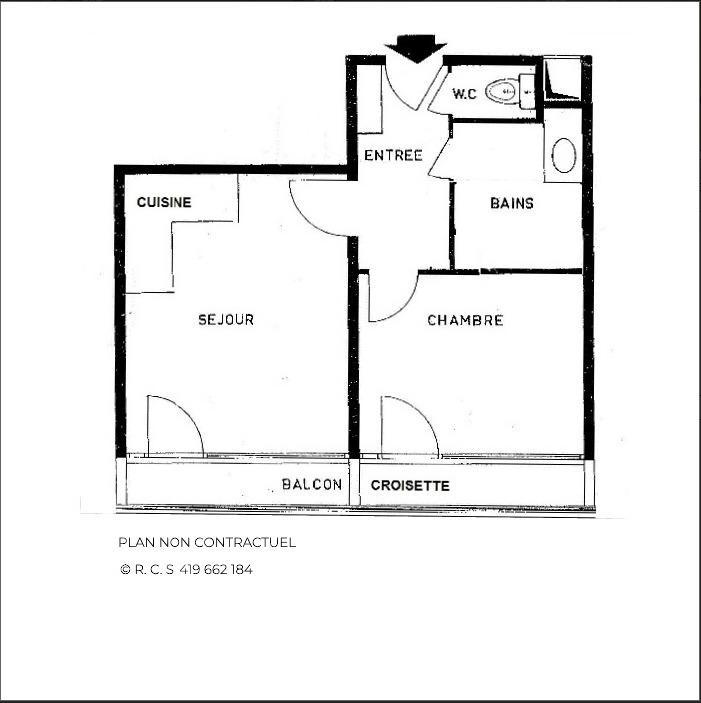 Wynajem na narty Apartament 2 pokojowy 4 osób (R10) - La Résidence Lac du Lou - Les Menuires - Plan