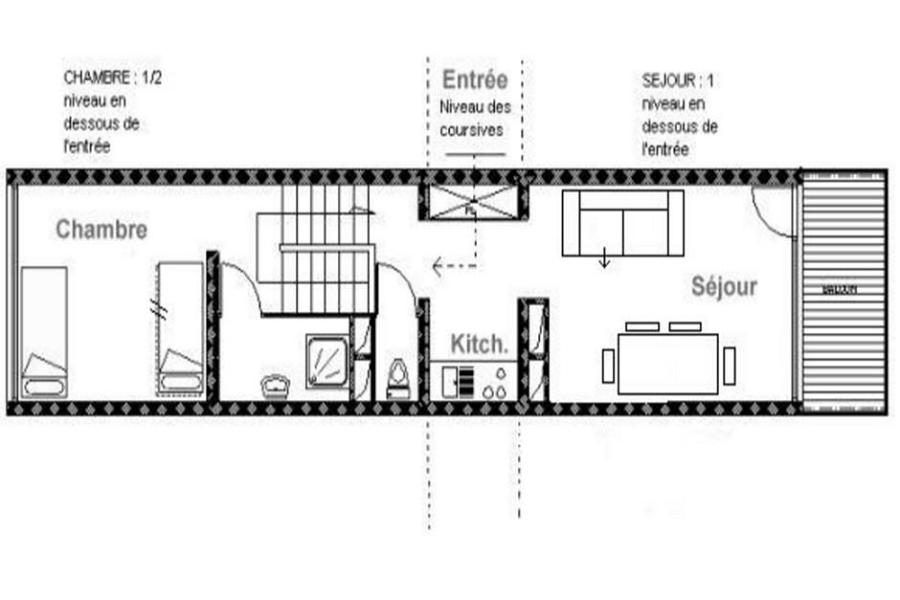 Ski verhuur Appartement duplex 2 kamers 5 personen (D14) - La Résidence les Lauzes - Les Menuires - Kaart