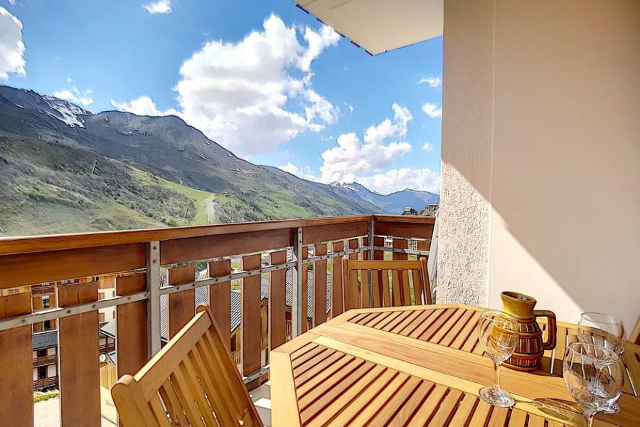 Skiverleih 2-Zimmer-Holzhütte für 4 Personen (SK2302) - La Résidence Ski Soleil - Les Menuires - Terrasse