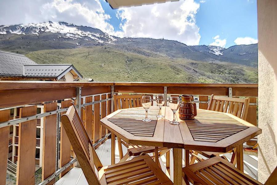 Skiverleih 2-Zimmer-Holzhütte für 4 Personen (SK2302) - La Résidence Ski Soleil - Les Menuires - Terrasse