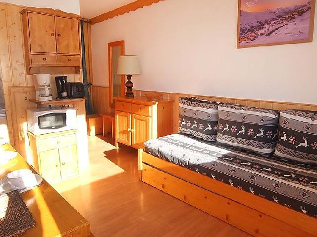 Ski verhuur Appartement 2 kamers 6 personen (27) - Les Asters - Les Menuires - Woonkamer