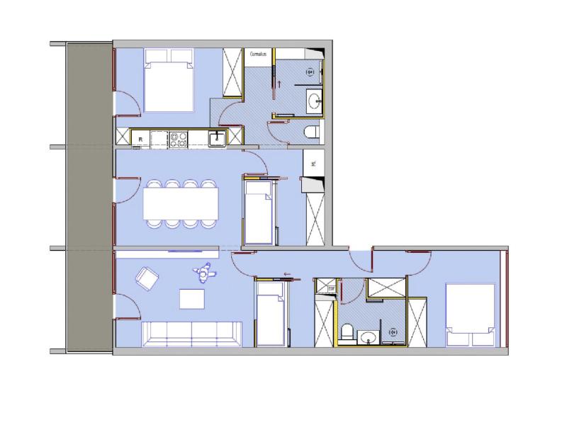 Skiverleih 7-Zimmer-Appartment für 10 Personen (3) - Les Burons - Les Menuires - Appartement