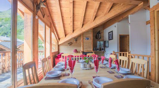 Rent in ski resort 7 room duplex chalet 12 people (Katerina) - Les Chalets de Bettaix - Les Menuires - Dining area