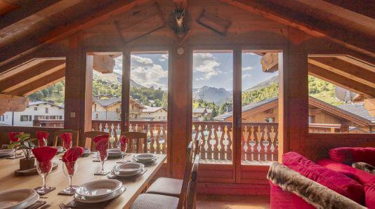 Rent in ski resort 7 room duplex chalet 12 people (Lorraine) - Les Chalets de Bettaix - Les Menuires - Table