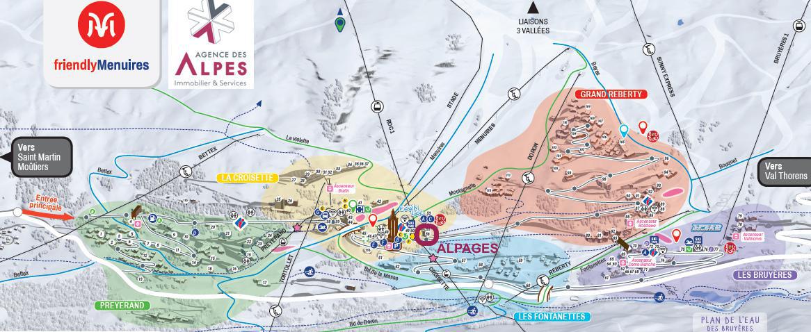 Location au ski Résidence Alpages - Les Menuires - Plan
