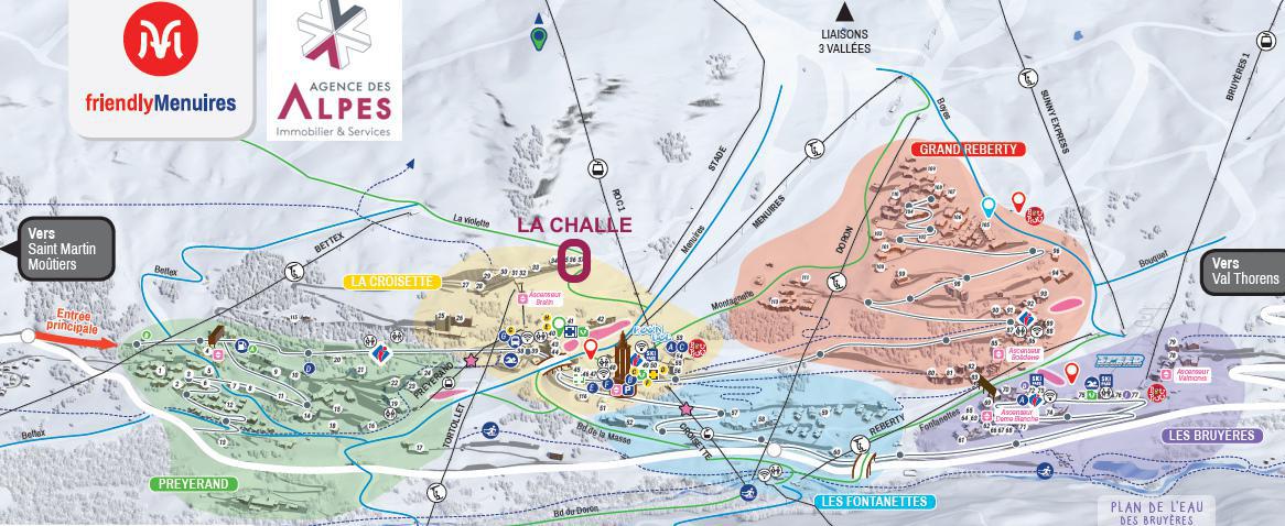 Location au ski Résidence Challe - Les Menuires - Plan