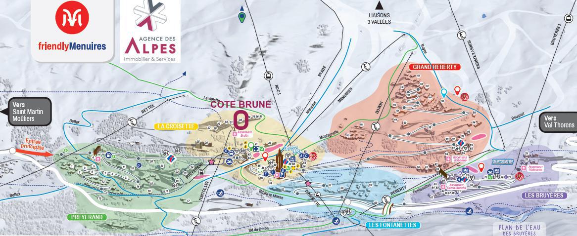 Location au ski Résidence Côte Brune - Les Menuires - Plan