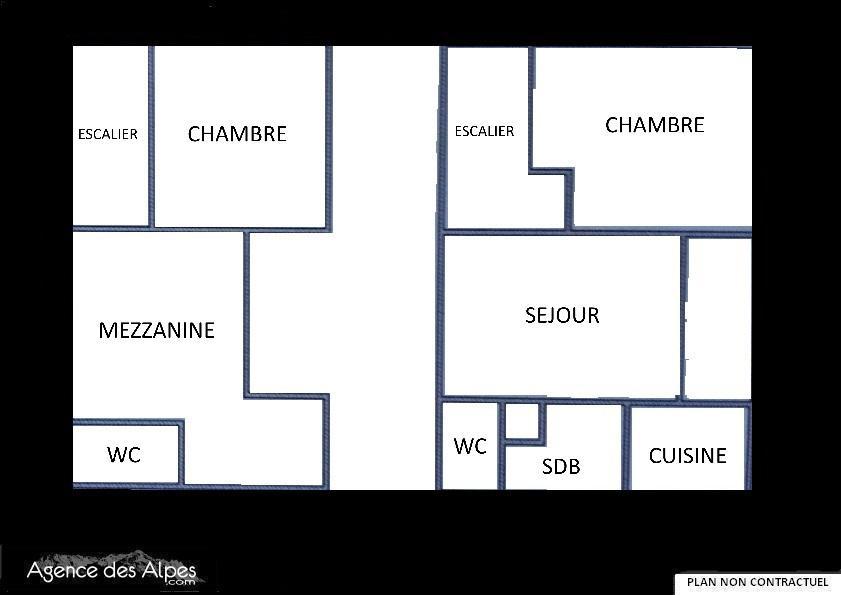 Wynajem na narty Apartament 3 pokojowy z antresolą 7 osób (C143) - Résidence le Jettay - Les Menuires - Plan