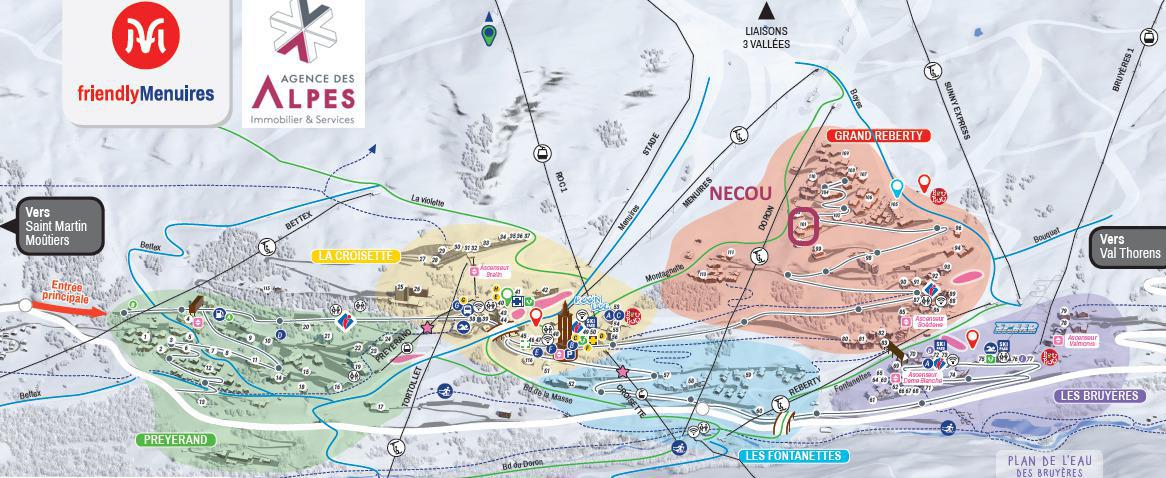 Location au ski Résidence le Nécou - Les Menuires - Plan