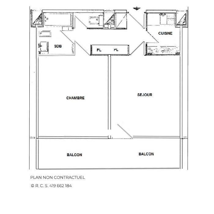 Soggiorno sugli sci Appartamento 2 stanze per 6 persone (21) - Résidence le Pra Coutin - Les Menuires - Mappa