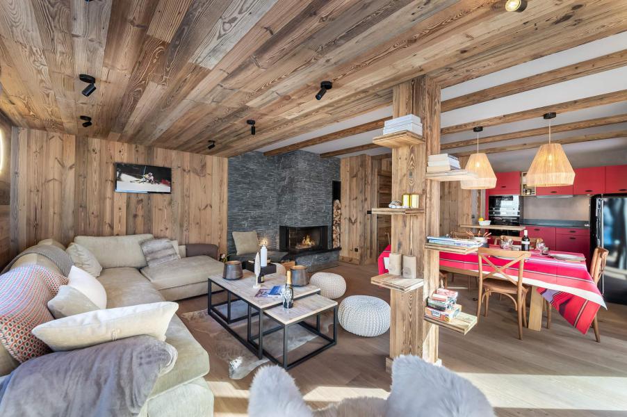 Rent in ski resort 5 room duplex apartment 10 people (KALASI) - Résidence le Rocher - Kalasi - Les Menuires - Fireplace