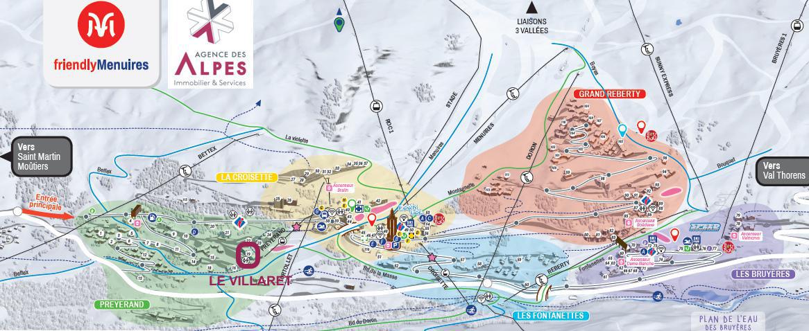Location au ski Résidence le Villaret - Les Menuires - Plan