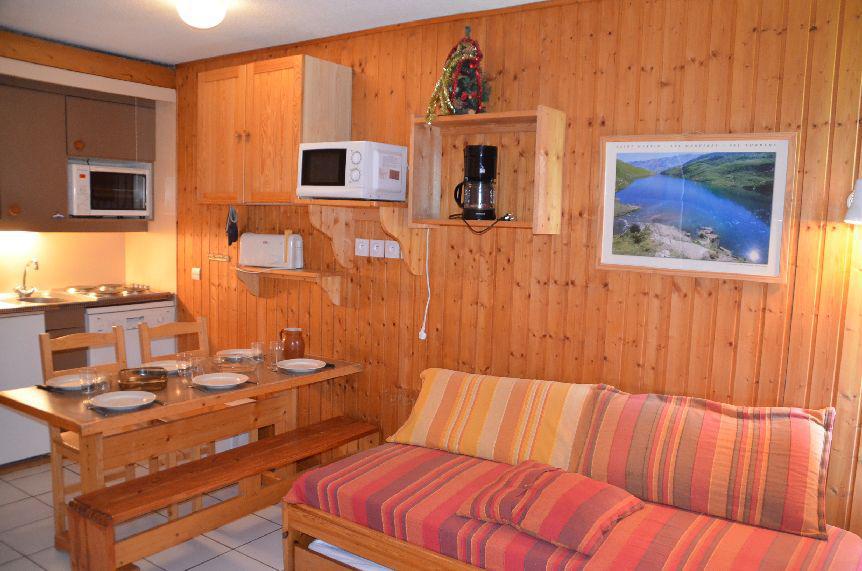 Rent in ski resort Studio cabin 4 people (712) - Résidence le Villaret - Les Menuires - Kitchen