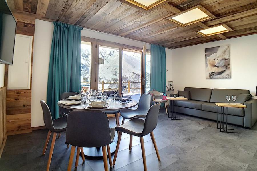 Ski verhuur Appartement 2 kamers 6 personen (000B) - Résidence les Cristaux - Les Menuires - Woonkamer