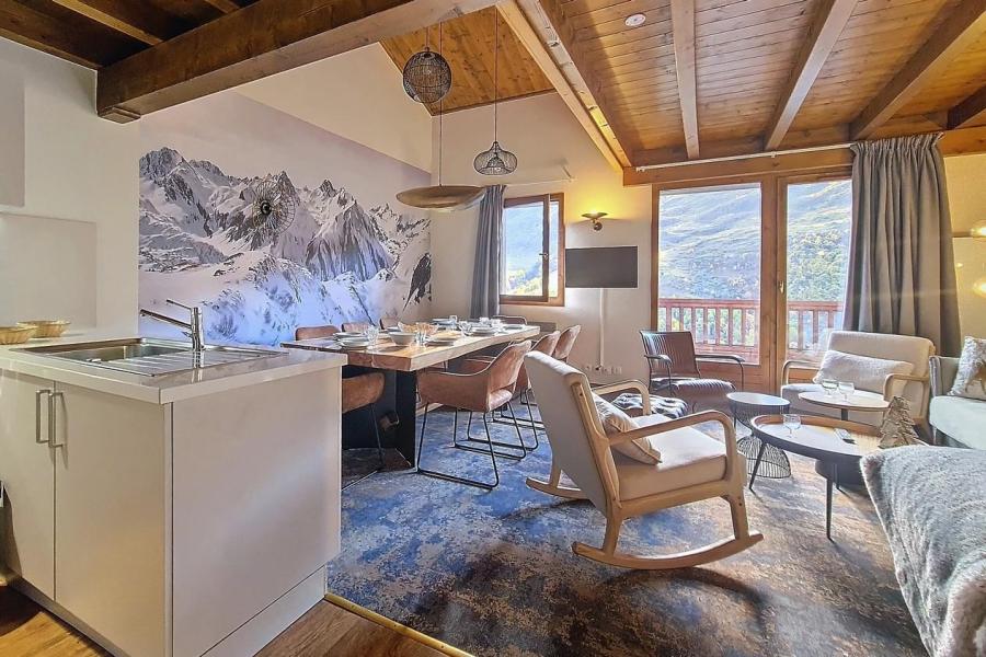 Ski verhuur Appartement duplex 4 kamers 8 personen (10) - Résidence les Cristaux - Les Menuires - Woonkamer