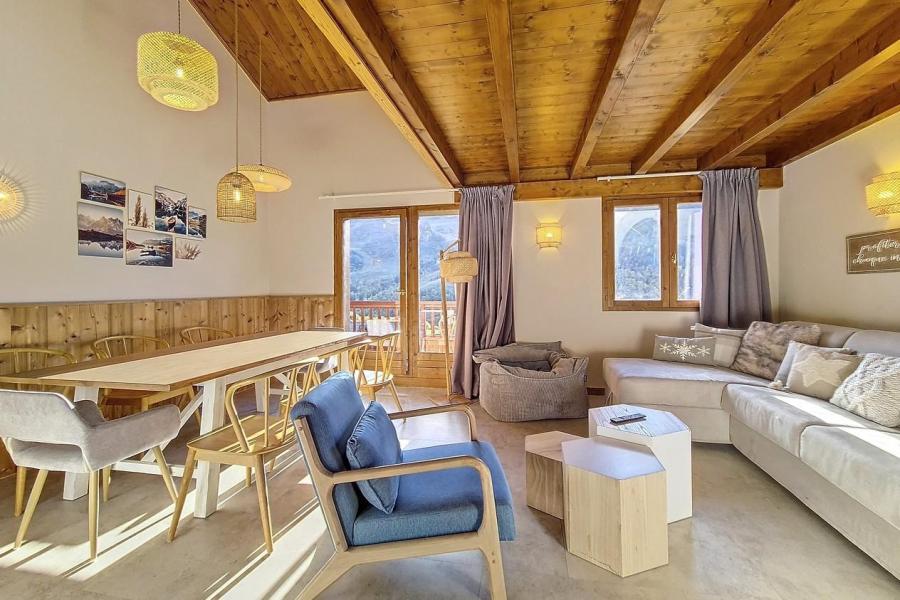 Ski verhuur Appartement duplex 4 kamers 8 personen (7) - Résidence les Cristaux - Les Menuires - Woonkamer