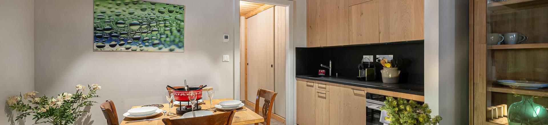 Rent in ski resort 2 room apartment 2 people (COCHET) - Chalet l'Éterlou - Les Menuires - Kitchenette