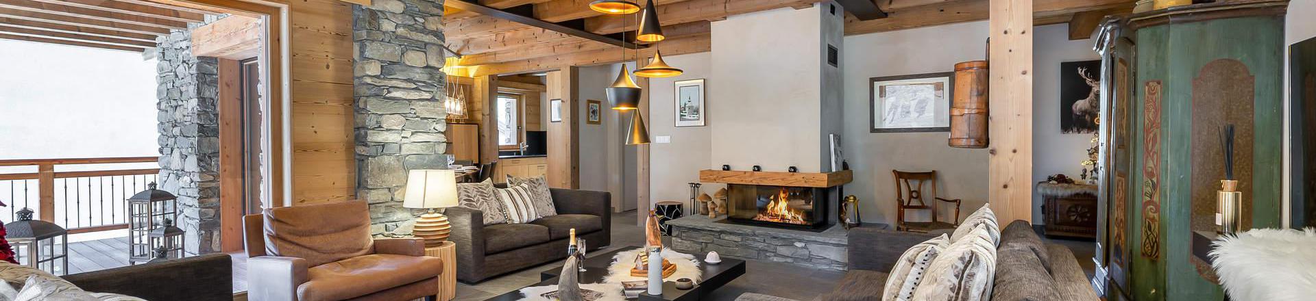 Rent in ski resort 4 room apartment 6 people (PECLET) - Chalet l'Éterlou - Les Menuires - Living room